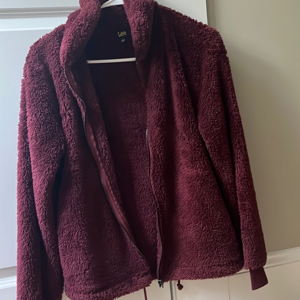 Fuzzy jacket perfect for fall weather